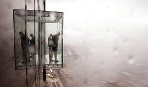 szklany balkon na wierzowcu Chicago