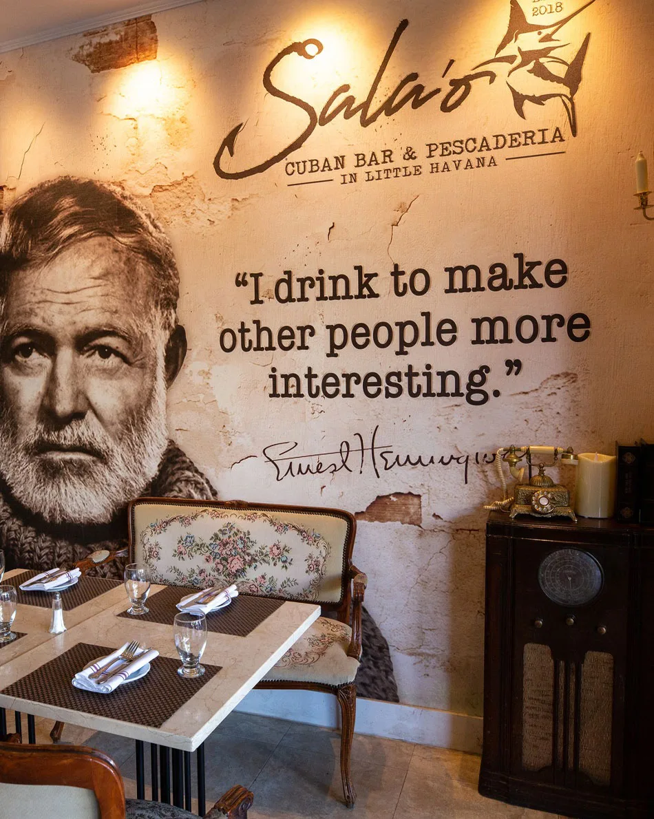 Miami: restauracja-Hemingway w dzielnicy Kubańskiej
