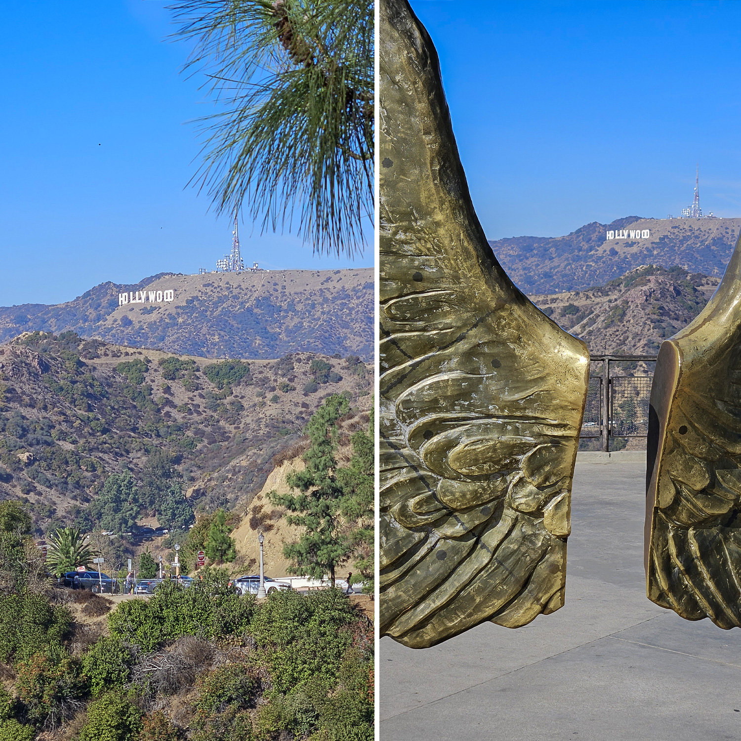 Widok na napis Hollywood z obserwatorium Griffith w Los Angeles