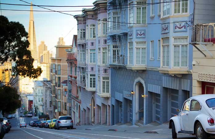 Hotele w San Francisco. 1 Ulica i hotel w San Francisco