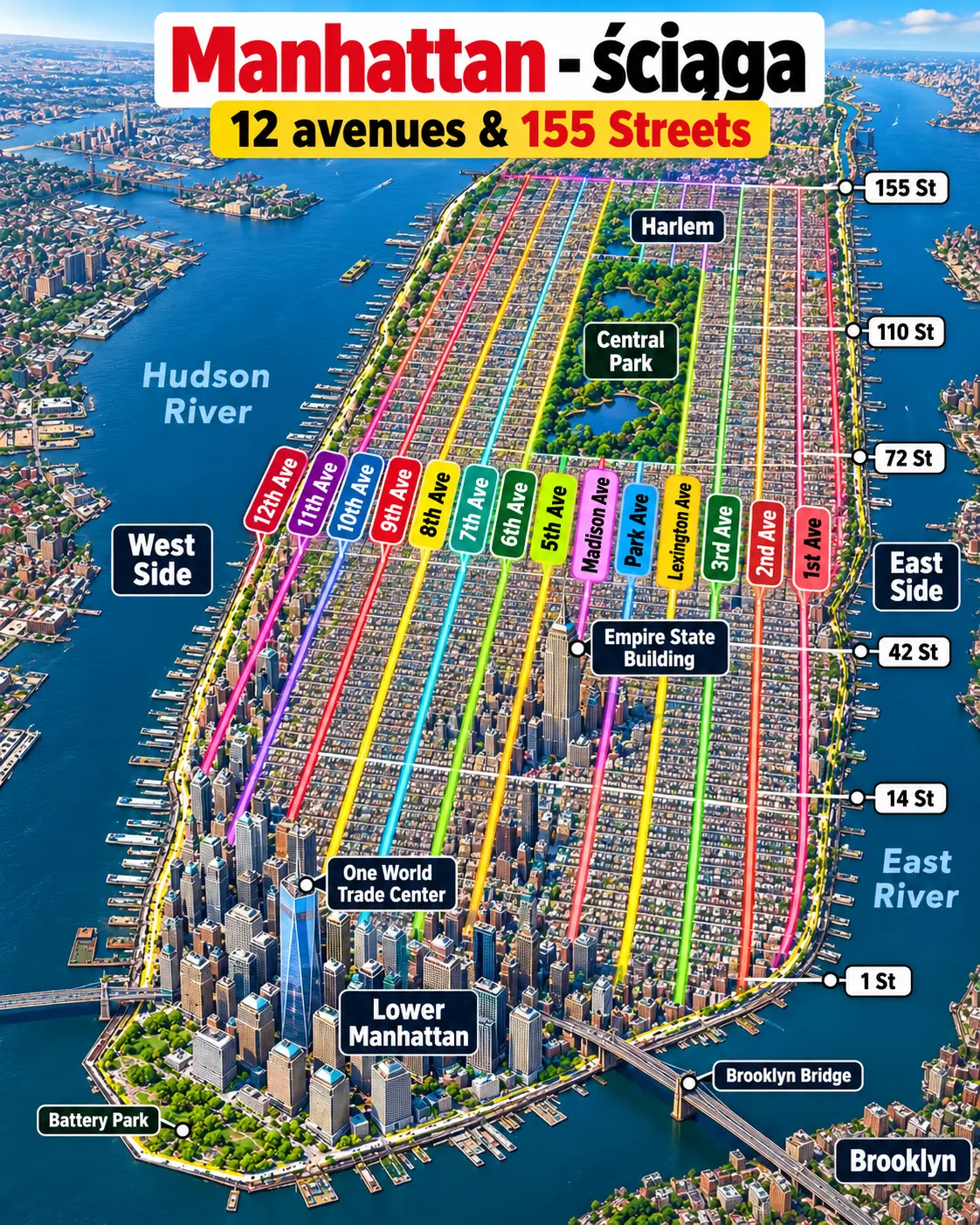 Manhattan – przewodnik po dzielnicach. 5 Manhattan -siatka ulic