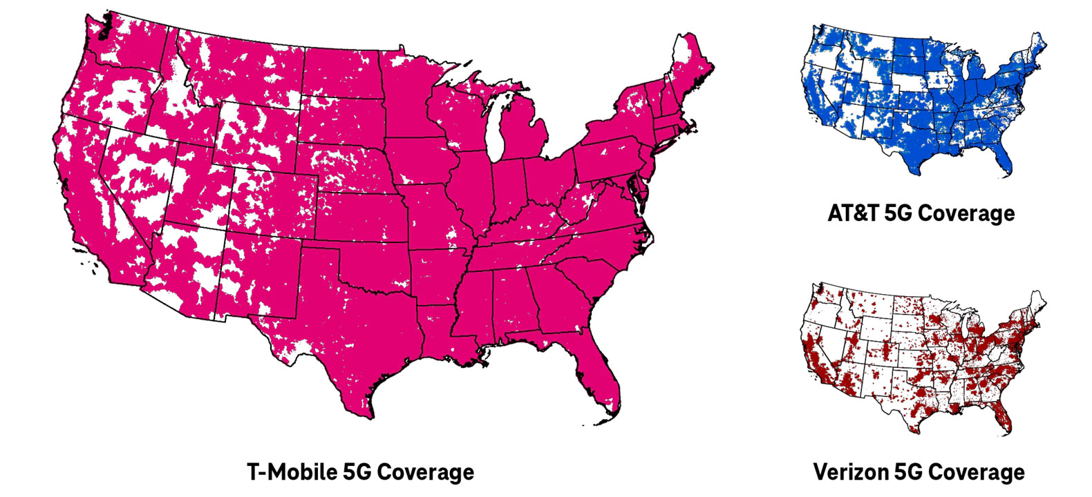 Mapa USA: zasięg sieci T-Mobile
