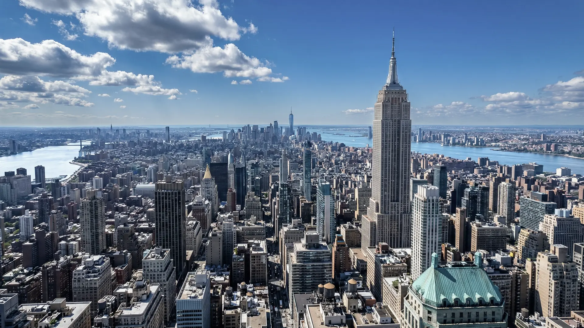 Panorama miasta z tarasu widokowego w Nowym Jorku